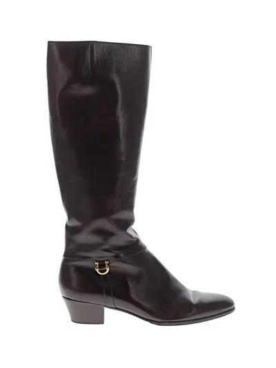 Pre-owned Ferragamo Boots In Brown