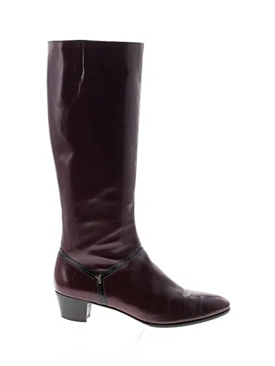 Pre-owned Ferragamo Boots In Burgundy