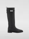 Ferragamo Stivale Ryder Leather Boots In Black