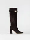 Ferragamo Hug Buckle Below-the-knee Boots In Dark