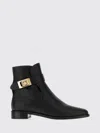 Ferragamo Zanira Leather Ankle Boots In Black
