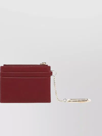 Ferragamo Bordeaux Calfskin Wallet Key Ring