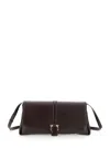 Ferragamo Bordeaux Crossbody Bag With Gancini Buckle Detail In White