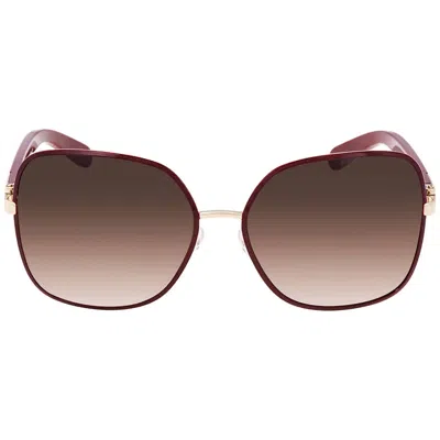 Ferragamo Bordeaux Gradient Square Ladies Sunglasses Sf150s 728 59 In Brown