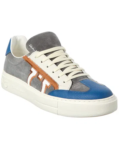 Ferragamo Borg 5 Suede & Leather Sneaker In Multi