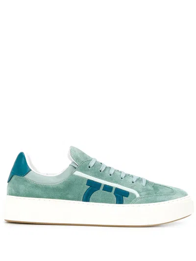 Ferragamo Borg Low-top Trainers In Green