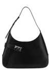 Ferragamo Archive Large Leather Shoulder Bag In Nero