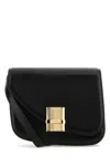 Ferragamo Black Leather Small Fiamma Crossbody Bag