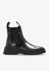 Ferragamo Bossons Leather Chelsea Boots In Black