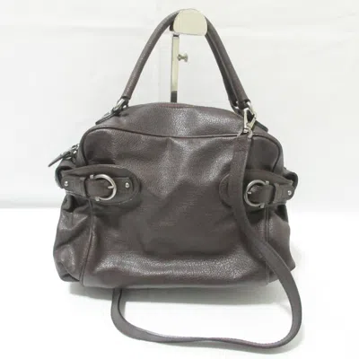 Pre-owned Ferragamo Boston Bag Handbag Shoulder Bag () In Brown