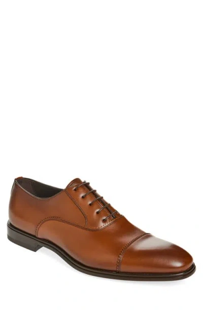 Ferragamo Boston Leather Lace Up Dress Shoes Natural/t. Moro In Brown