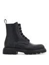Ferragamo Dionne Combat Leather Boots In Negro