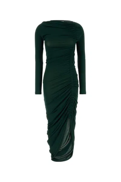 Ferragamo Bottle Green Stretch Jersey Dress