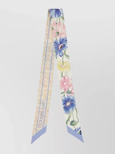 FERRAGAMO BOUQUET PRINT LONG LENGTH SCARF