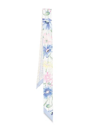 Ferragamo Bouquet-print Scarf In Neutrals