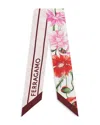 Ferragamo Floral Print Rectangular Scarf In Cotton Candy
