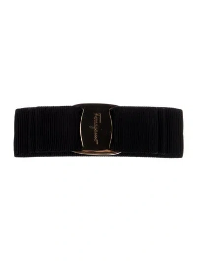 Pre-owned Ferragamo Bow Accent Hair Clip In Black