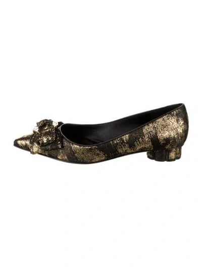 Pre-owned Ferragamo Bow Accents Flats In Multi