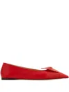 Ferragamo Pointed Toe Bow Detail Ballerina Shoes