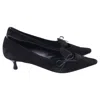 Ferragamo Bow Cutout Detail Pumps In Black Suede In Black