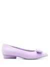 Ferragamo Bow Detail Ballerina Shoes In Purple