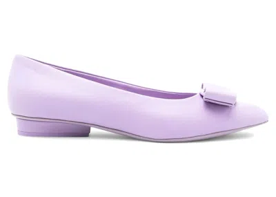 Pre-owned Ferragamo Bow Detail Ballerina Sneakers (women's) Sneakers In Purple