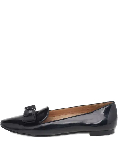 Pre-owned Ferragamo Bow-detail Ballet Flats In Black
