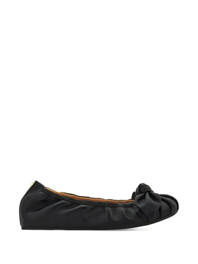 Ferragamo Nappa Leather Bow Ballerina Flat In Animal Print