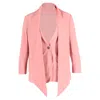 Ferragamo Bow Detail Blazer In Pink Viscose In Pink