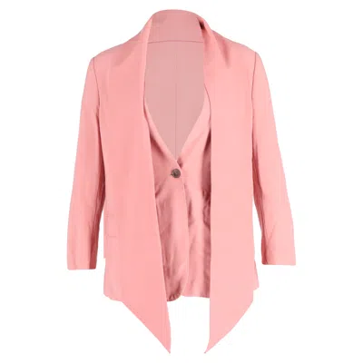 Ferragamo Bow Detail Blazer In Pink Viscose