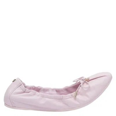Ferragamo Bow Detail Elasticated Ballet Flats In Pink