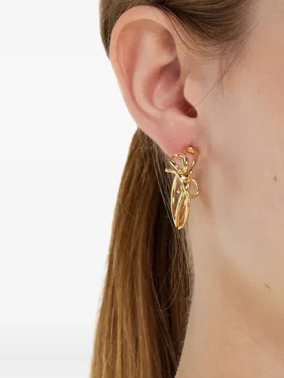 Ferragamo Bow-detail Hoop Earrings In Gold