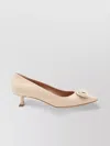 Ferragamo Bow Detail Kitten Heel Pointed Toe Pumps