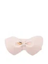 Ferragamo Bow-detail Leather Hair Clip In Pink