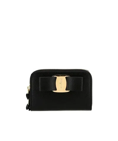 Ferragamo Bow Detail Purse In Black
