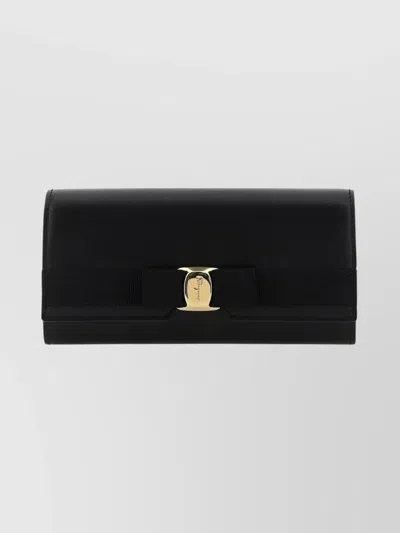 Ferragamo Bow Detail Purses & Cardholders In Black