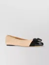 Ferragamo Varina Bow-embellished Quilted Smooth And Patent-leather Ballet Flats