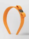 Ferragamo Bow Detail Ribbed Texture Hair Accessories In Orange