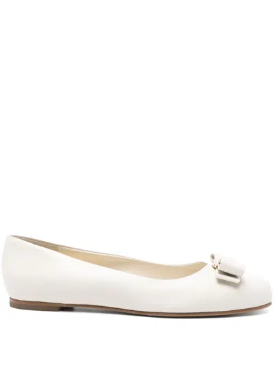 Ferragamo Bow-detailed Ballet Flats In Neutrals