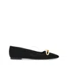 Ferragamo Bow-detailing Leather Ballerina Shoes In Black