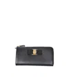 Ferragamo Bow Details Logo Wallet In Black
