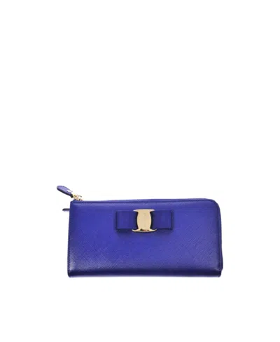FERRAGAMO BOW DETAILS LOGO WALLET