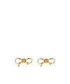 Ferragamo Stylish Bow Design Stud Earrings In Gold