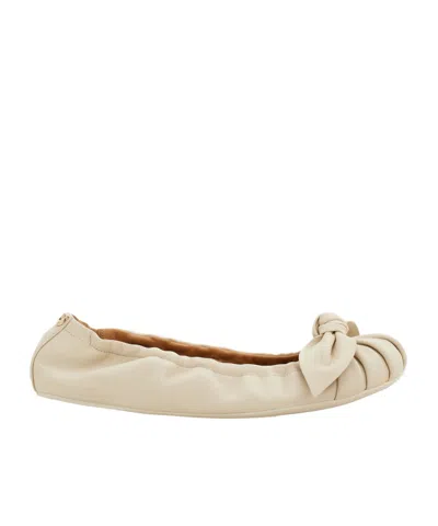 Ferragamo Bow Embellished Ballet Flat In Neutral