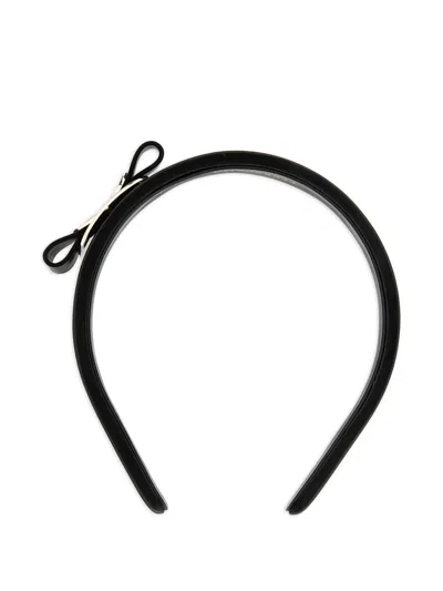 Ferragamo Bow-embellished Leather Headband