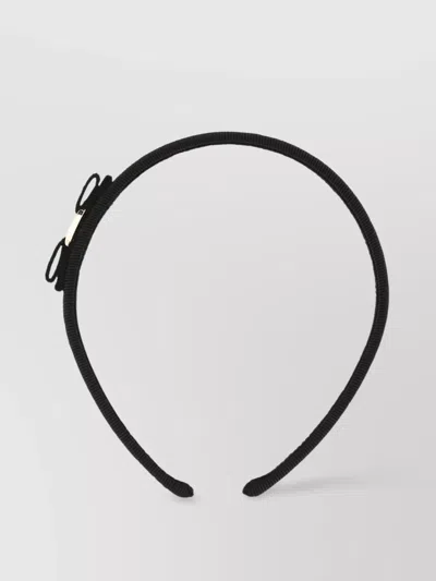 Ferragamo Bow Hair Band Off-beat Detailing In Black