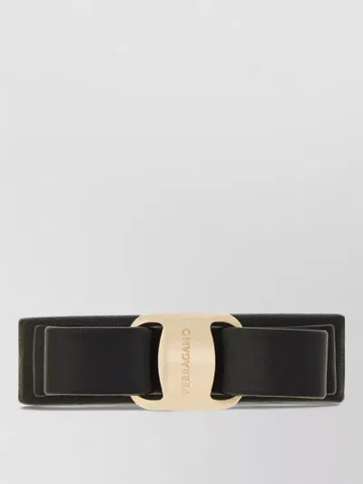Ferragamo Bow Hair Clip Metal Hardware Rectangular