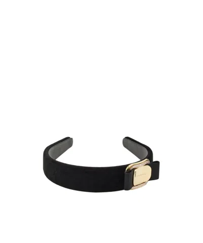 FERRAGAMO FERRAGAMO BOW EMBELLISHED VELVET HEADBAND