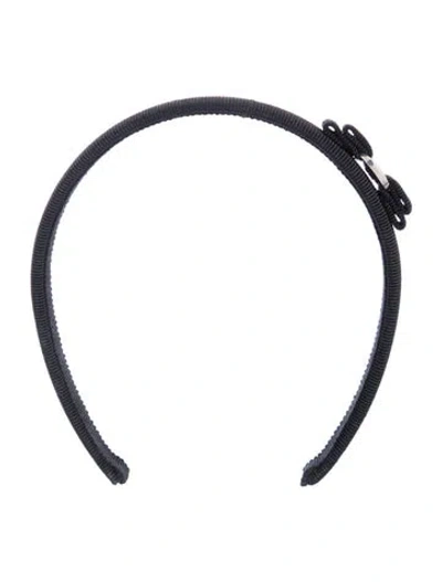 Pre-owned Ferragamo Bow Headband In Black