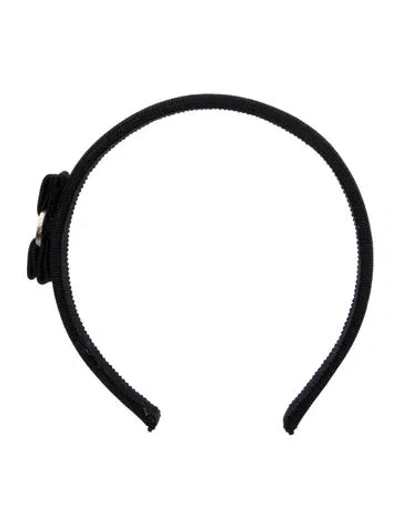 Pre-owned Ferragamo Bow Headband In Black
